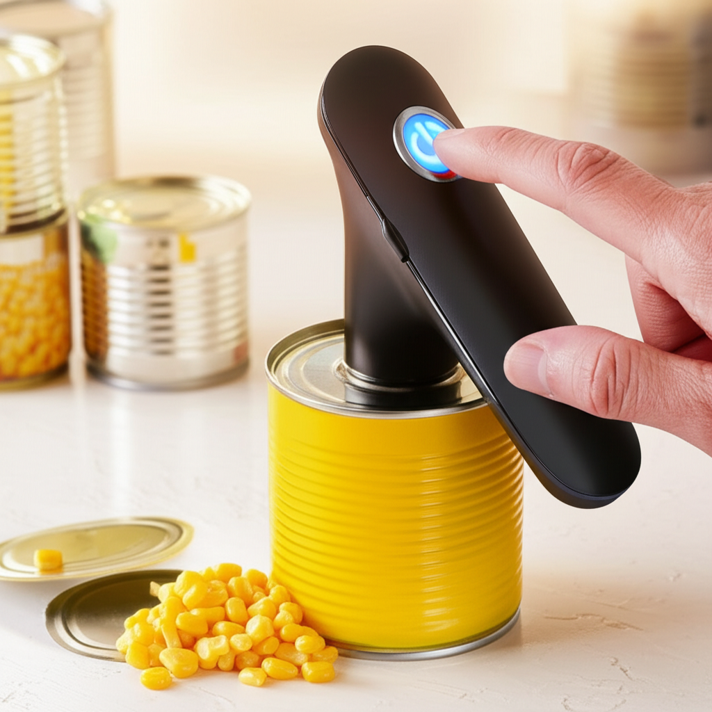 Handheld Electric Can Opener for Seniors & Arthritis | One-Touch Smooth Edge Automatic
