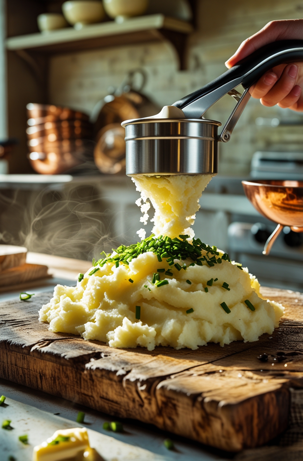 Potato Ricer: Large 15oz Stainless Steel Masher - Perfect Fluffy Mash!