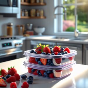 Rubbermaid Brilliance Food Storage Containers BPA Free Airtight Lids Ideal for Lunch Meal Prep & Leftovers Set of 5 (3.2 Cup)